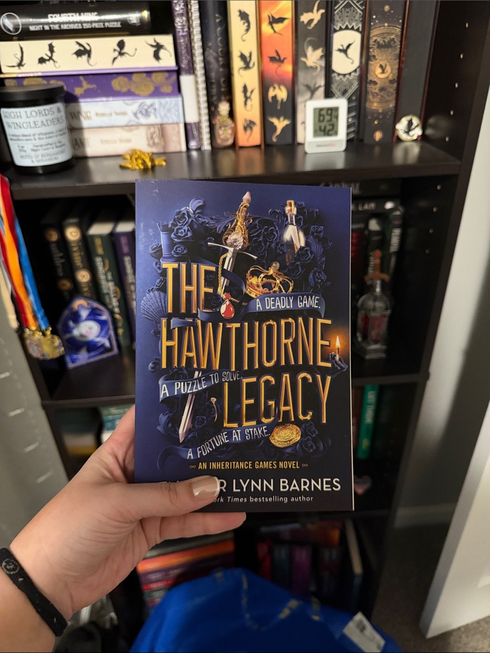 The Hawthorne Legacy by R. Lynn Barnes - Navy & Gold Hardcover/Book